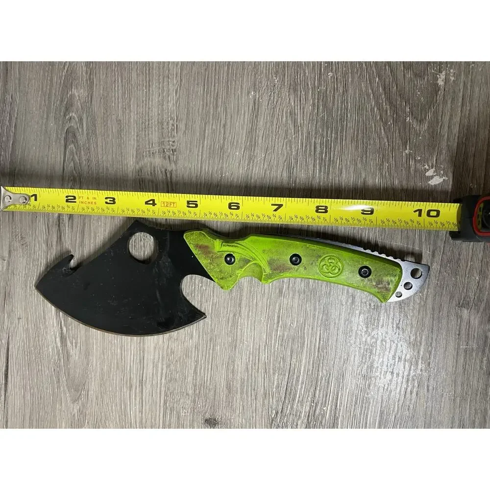 Z-Hunter ZB-107 Fixed Blade Knife Zombie Green Axe Hatchet 10